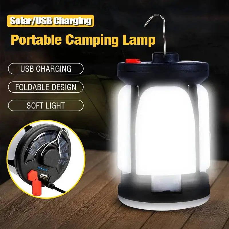 Rechargeable Folding LED Camping Lantern β Solar + USB Chargin