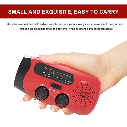 Multifunctional Emergency Hand Crank Radio with Solar Charging